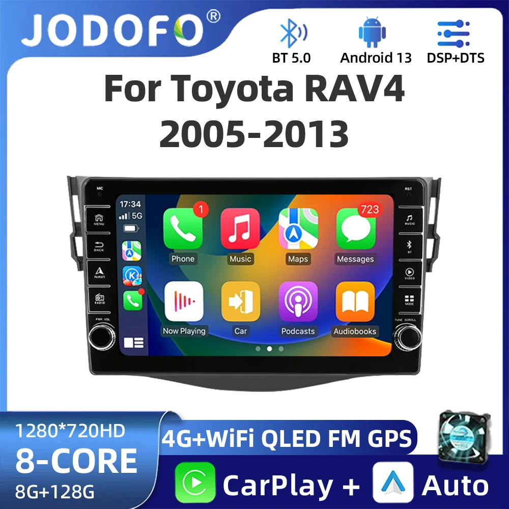 

9" Android 13 Car Radio For Toyota RAV4 Rav 4 2005-2013 Multimedia Player 2Din Carplay DSP Navigation GPS 4G Net WIFI stereo DVD