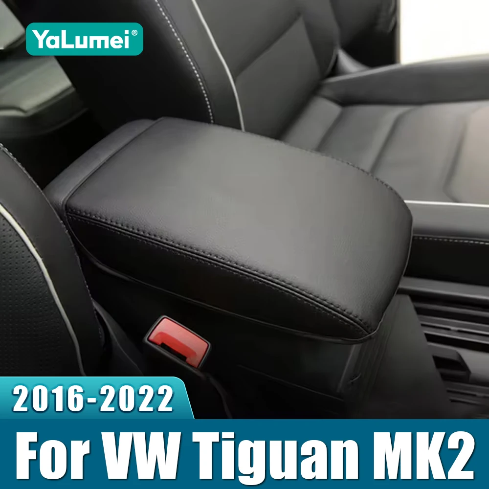 Für Volkswagen VW Tiguan MK2 2016 2017 2018 2019 2020 2021 2022 PU Auto Armlehne Konsole Abdeckung Kissen Box Fall Zubehör