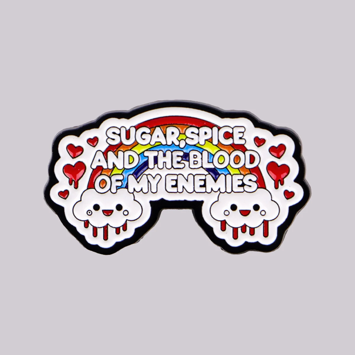 SUGAR, SPICE Emaille-Anstecknadel Regenbogen-Zitate Brosche Anstecknadeln Abzeichen für Rucksack Kleidung Accessoires Modeschmuck Geschenke