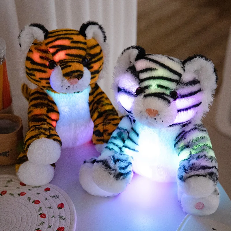 Luminous Tiger Creative Light Up LED Stuffed Animal Plush Toy Colorful Glowing Shiny Plush Toys Christmas Gift