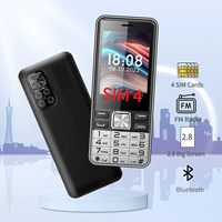 Four 4 Sim Cards Elderly Push Button Mobile Phone 2.8\