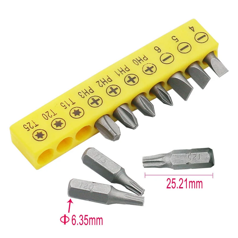 Special-shaped Screwdriver Set 50mm U-shaped Y-Type Triangle Inner Cross Three Points Screwdriver Bit Tool for 6.35mm interface