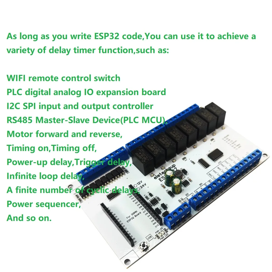 

for DIY Smart Home Home Automation 28CH 8DI-8DO RS485 I2C SPI ADC ESP32