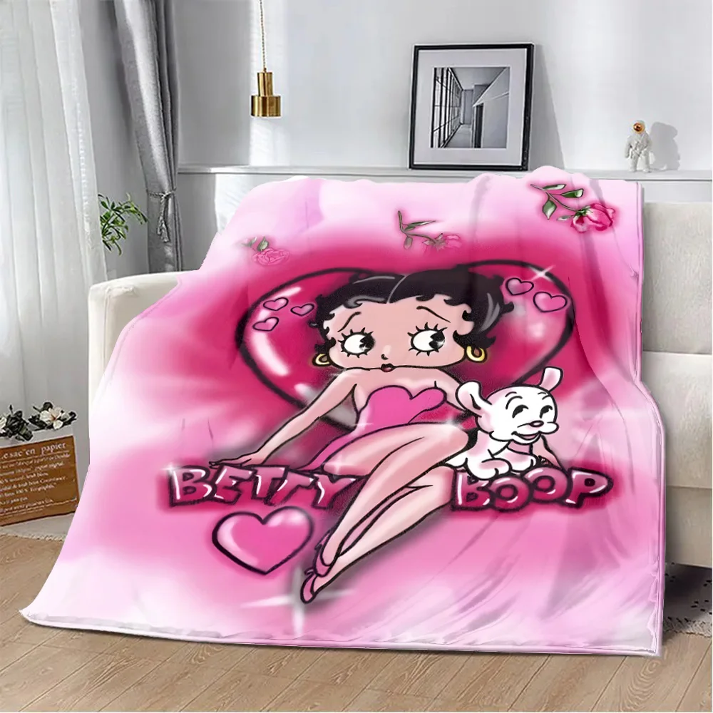 Printed Blanket Fashion B-Betty Boop Picnic Blankets Warm Blanket Soft and Comfortable Blanket Home Travel Birthday Gift