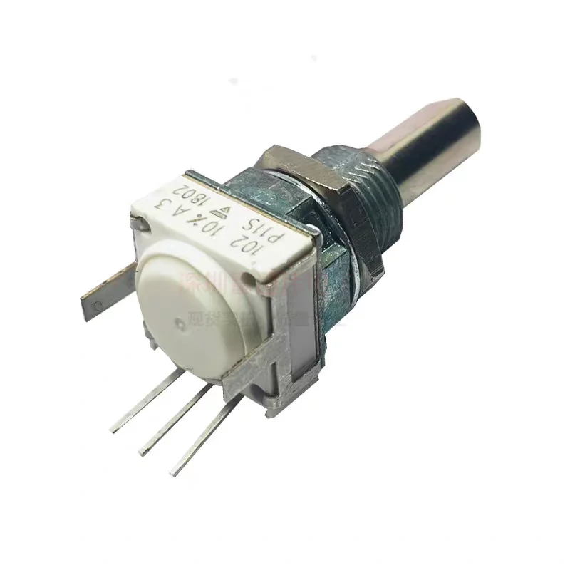 Hello.1pcs，Single loop rotary potentiometer，P11S1F0APFW10T2067，1K，3Pin，10%，The shaft length is 22mm，Axis diameter 6.4 mm