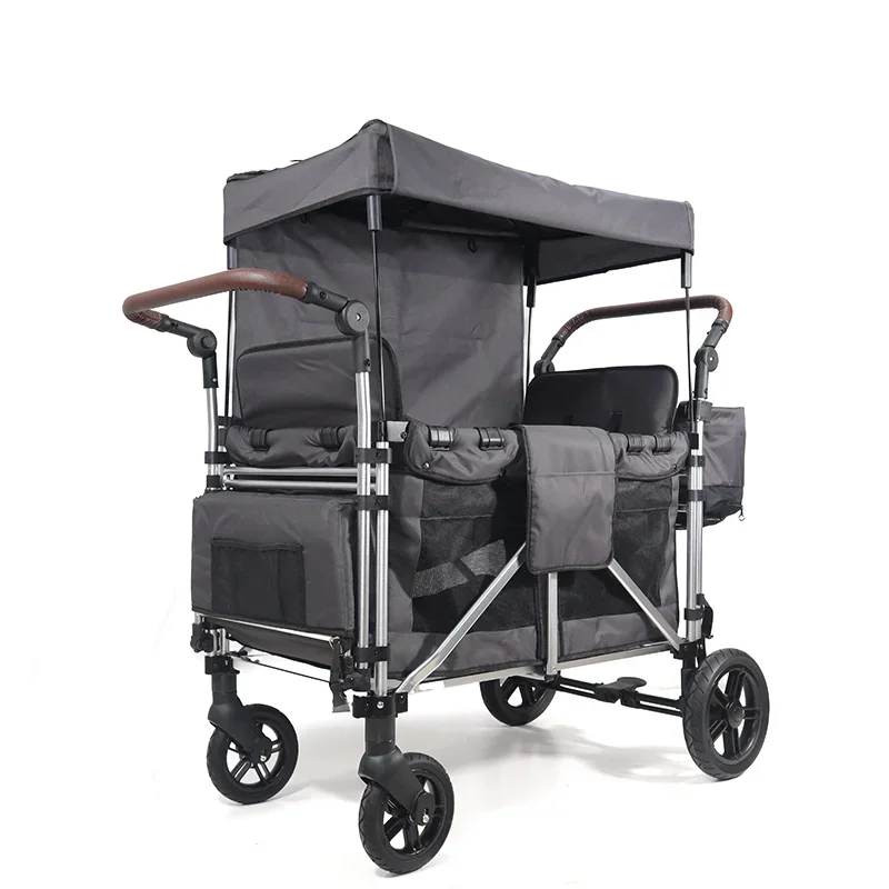 All-Terrain Double Stroller Wagon Multi-Function Push 2 Passenger Double Folding Stroller