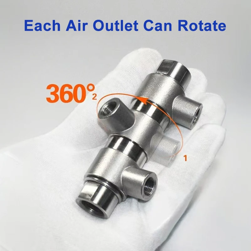 304 Stainless Steel Rotating Air Source Distributor G1/4 To G1/8 Conversion 、G1/2 Conversion To G1/4 、G1 To G1/2 Conversion