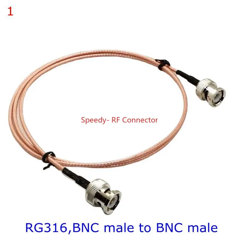 RG316 RG-316 BNC To BNC Female Male Right Angle Connector Adapter for Video Pigtail Jumper Extension RG316 Low Loss 50Ohm Copper