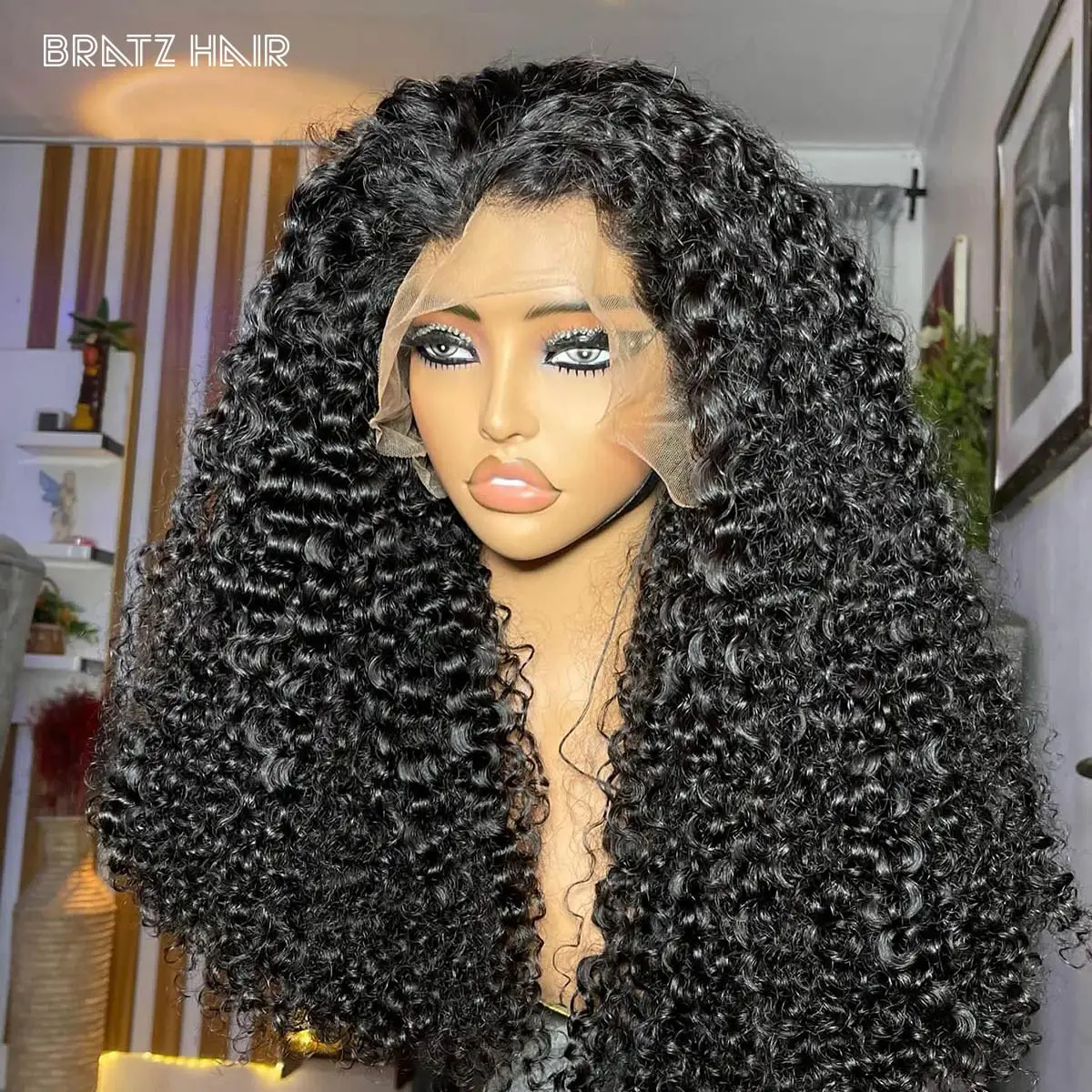 

Double Drawn Pixie Curls Glueless Wigs Human Hair 13x4 HD Transparent Lace Frontal Wigs Ready to Wear Preplucked 4x4 Closure Wig