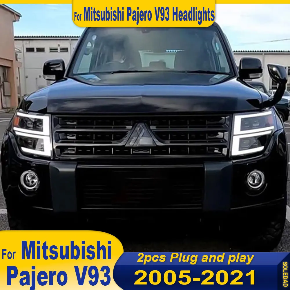 Car For Mitsubishi Pajero V97 V93 V95 V98 2006-2021 Montero Headlight Assembly LED Running Front Light HeadLamp DRL Sequential