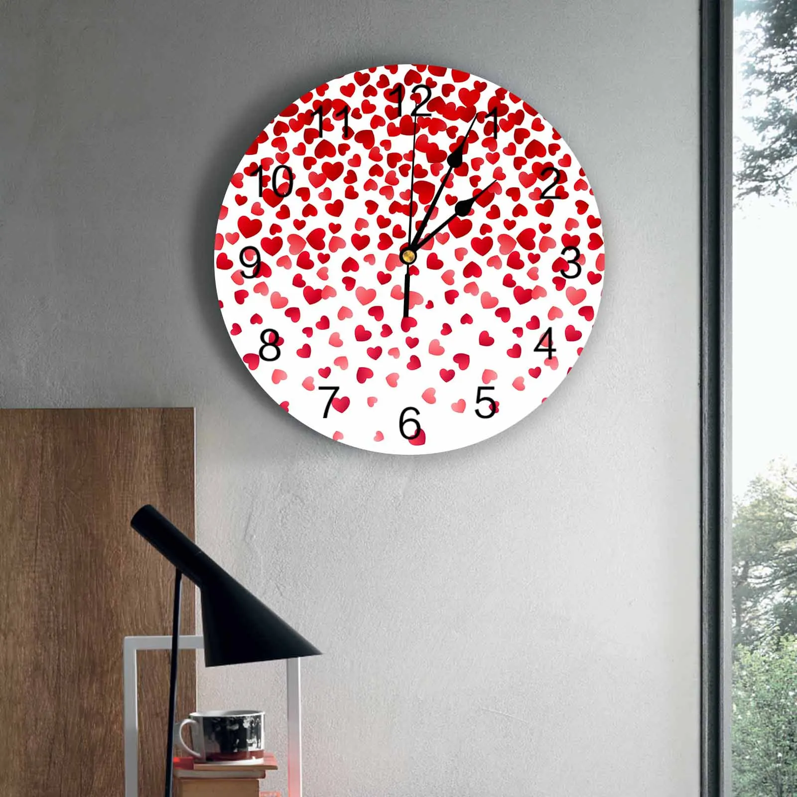 

Bedroom Wall Clocks Modern Valentine Love Pendant Living Room Clocks Ornaments Baby Room Study Mute Wall Clocks