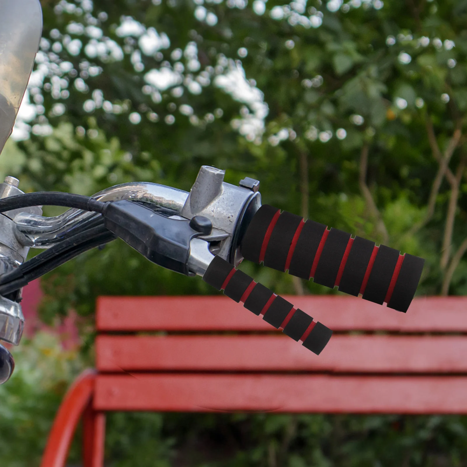 

1Set Motorcycle Handlebar Grip Covers Sponge Anti-Slip for Bicycle Ebike Mountain Bike Universal Fit Comfortable Non-Slip Ride