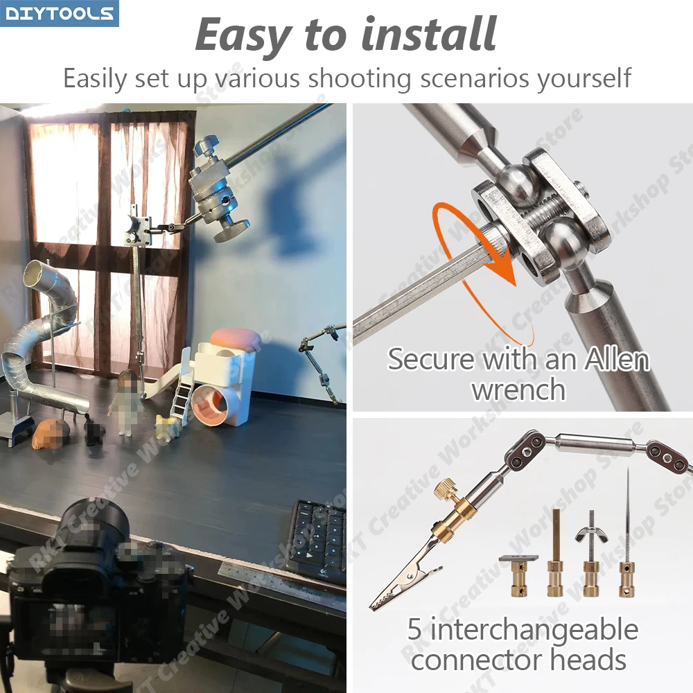 Figure Mount DIY Set Design Y-Axis Single-Rail Lift Stand Stop-Motion Filming Universal Mount DIY Set Construction Mannequin-hol