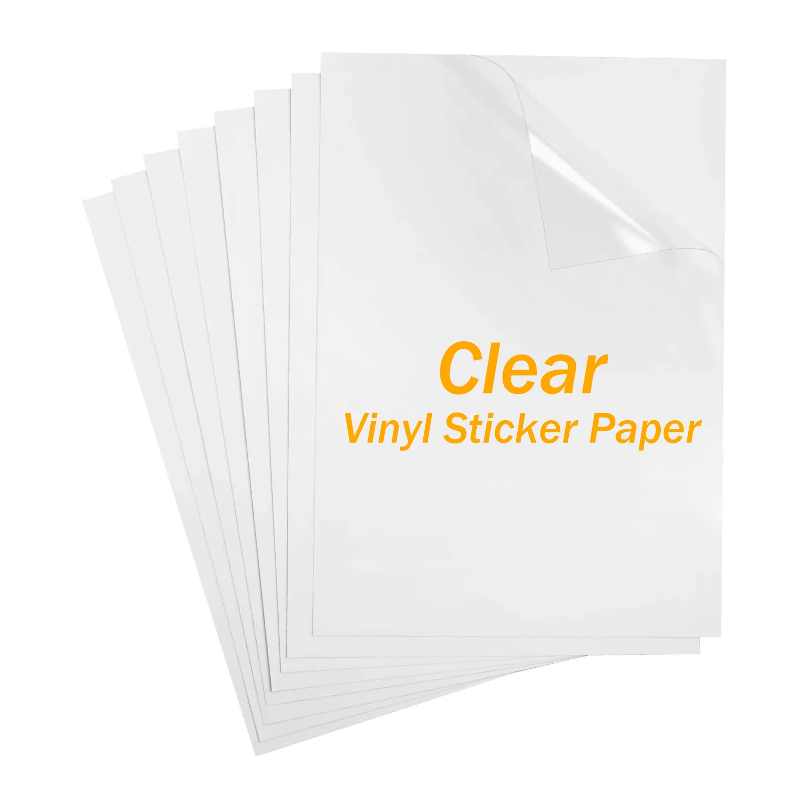 10/20 Sheets A4 Clear Vinyl Sticker Paper Non-Waterproof Self-Adhesive for Inkjet Printer Office & Home Labeling (8.3×11.7inch)