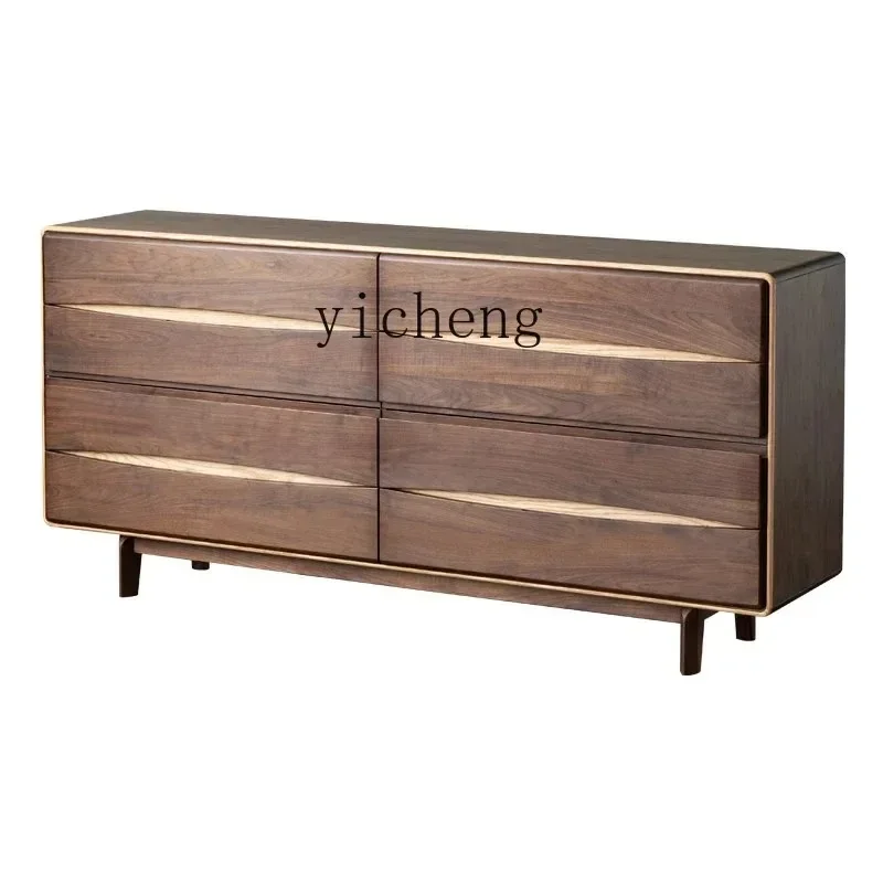 Solid Wood Eight-bucket Cabinet, Living Room By The Wall, Light Luxury Storage Cabinet, Nordic Bedroom LockerU19