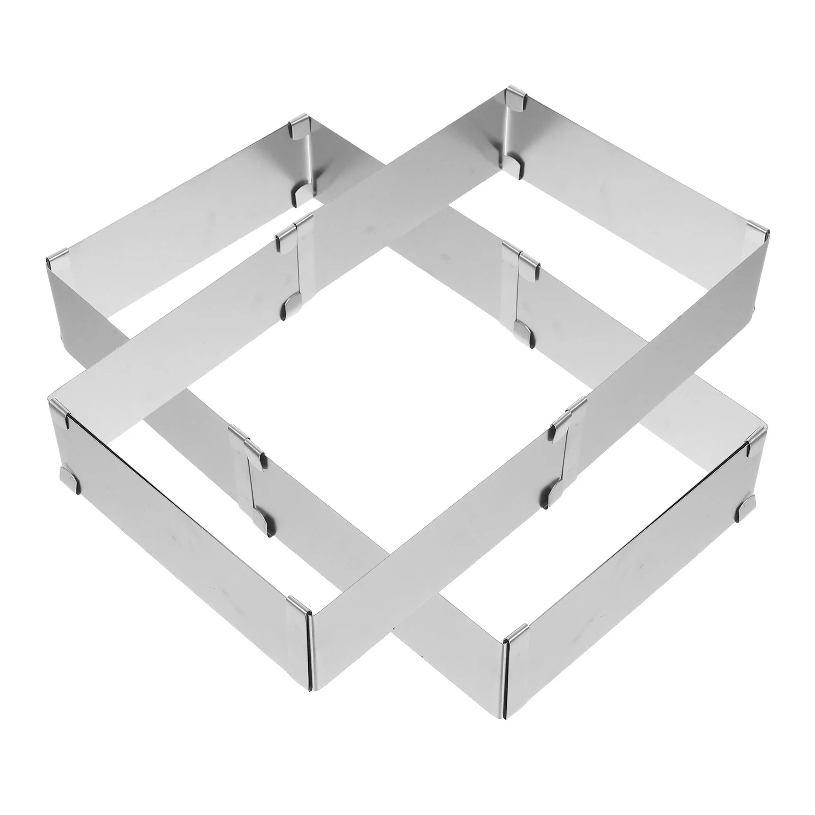 

2Pcs Adjustable Square Mousse Cake Ring Stainless Steel Baking Mold for Kitchen DIY 6-11Inch Adjustable Mousse Rings