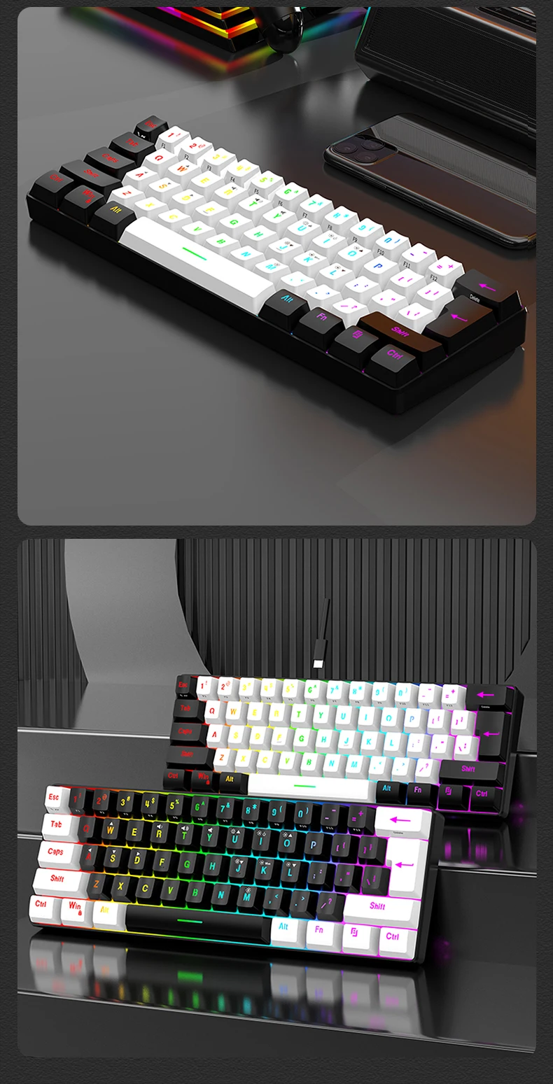 60% Compact Wired RGB Keyboard product photo