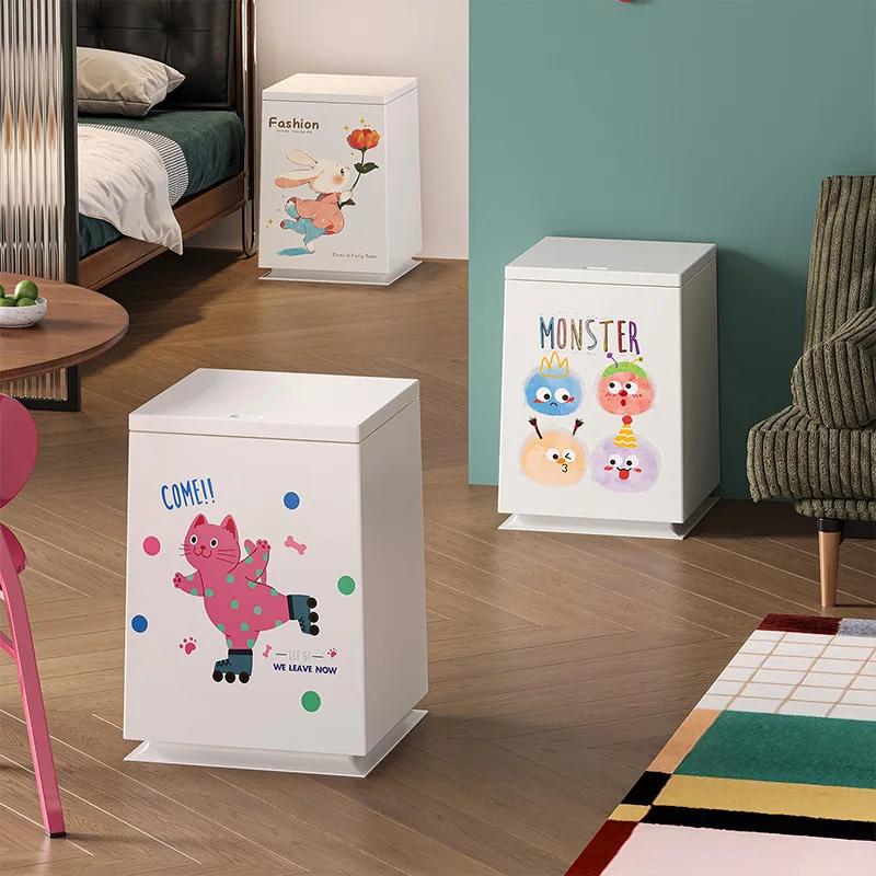 Trash can household with cover living room toilet bathroom bedroom large trash can