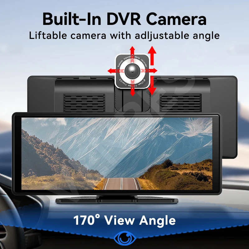 VENBES 10.26 بوصة راديو سيارة لاسلكي محمول Carplay وAndroid Auto Support شاشة مقسمة Mirrorlink Bluetooth