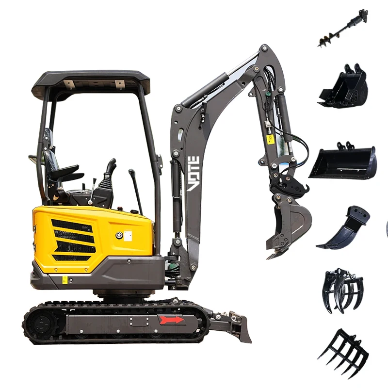 China 2 Ton 1.8 Ton Hydraulic Mini Excavator Machine 1000KG Small Digger EPA/EURO 5 Crawler Excavator Customizable For Sale