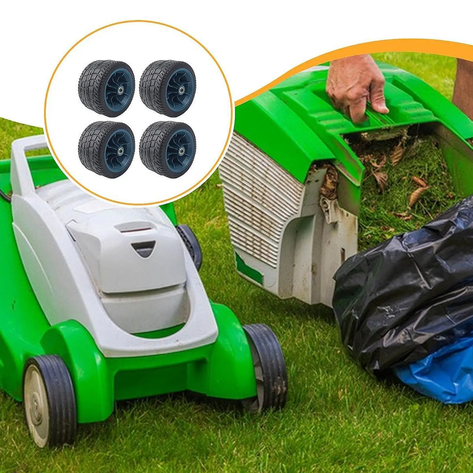 

4 Pieces 7" Wheelbarrow Tire Wheelbarrow Wheel for Beach Indoor Travel
