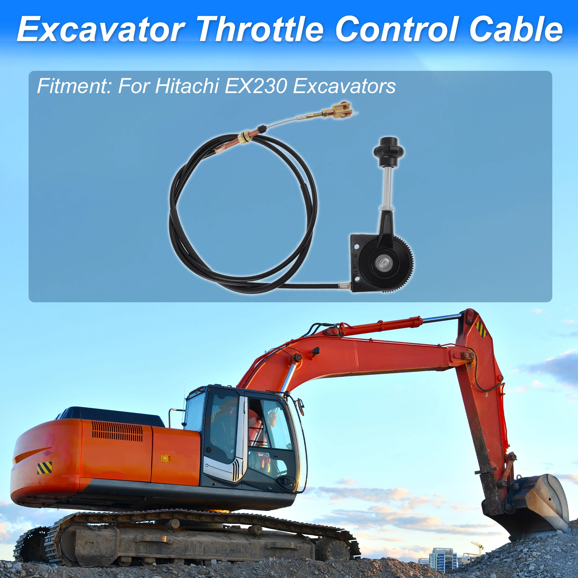 

UXCELL Excavator Throttle Control Cable for Hitachi EX230 Excavators 2m 6.6ft 1 Set