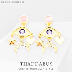 Cosmic Talismans Eye Star Moon Heart Drop Earrings Europe Style Fine Jewerly Bohemia New 925 Sterling Silver Gift For Women