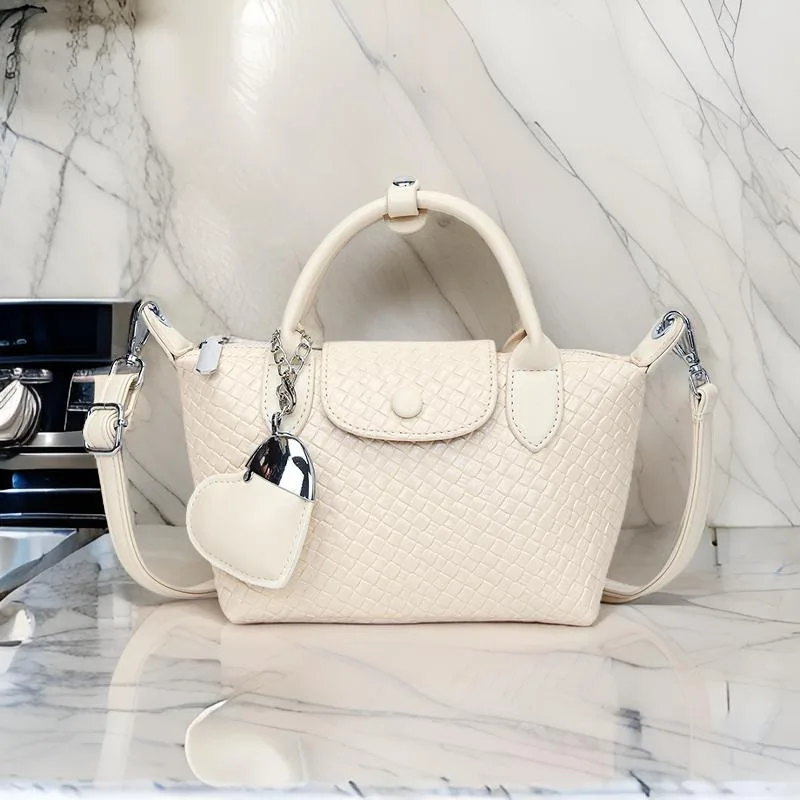 

Luxury Solid Color Satchel Bag Women's Chic Crossbody Tote Vintage Minimalist Leather High-End Party Shopper Handbag