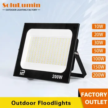 200W LED Floodlight Spotlight กลางแจ้ง IP66 กันน้ํา Courtyard Light Porch Garden Garage Street ในร่มกลางแจ้ง AC220V