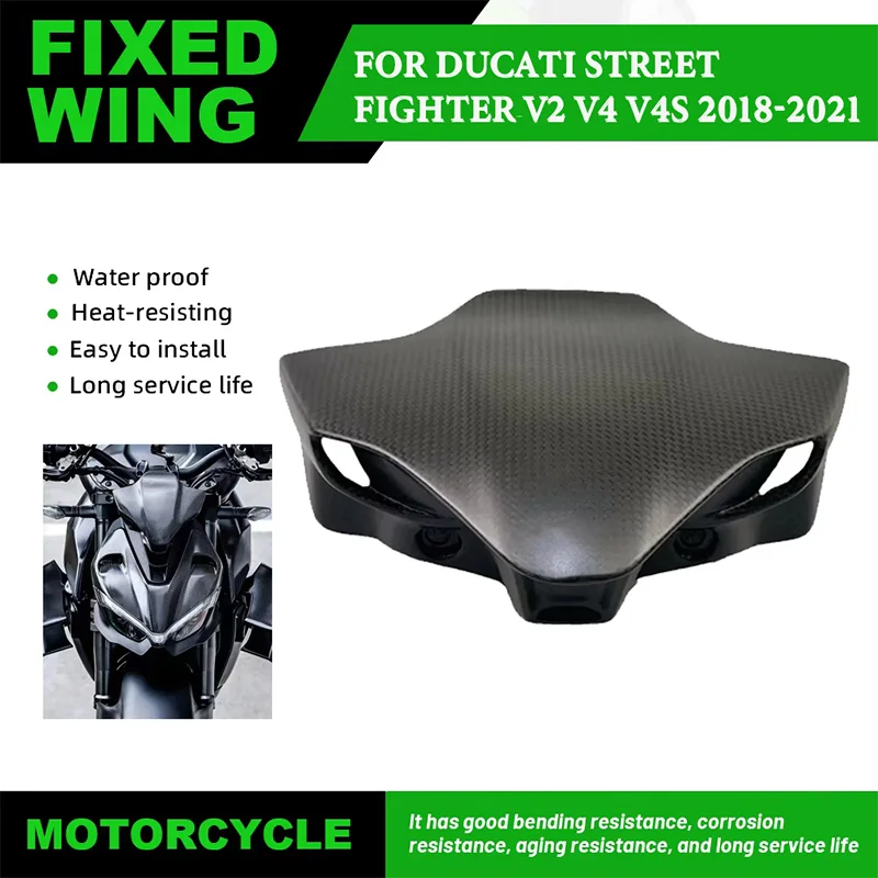 

For Ducati Street Fighter V2 V4 V4S 2018-2021 2019 2020 100% Carbon Fiber Motorcycle New Windscreen Spoiler Front Cover