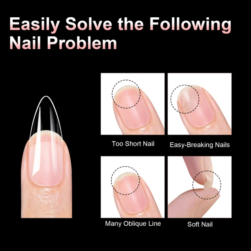 100 SZTUK Tipsów do Paznokci Pełne Pokrycie DIY Manicure Przedłużanie Przezroczyste Miękkie Naklejki Ozdoby do Paznokci Gotowe Sztuczne Paznokcie