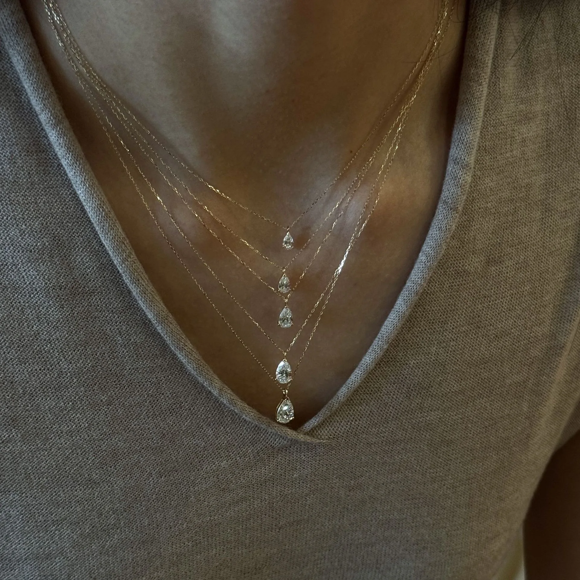 

Pure 925 Sterling Silver Party Necklace Classic Design Party Jewelry Friendship Gifts Fashion Water Drop Diamon Silver Jewelry