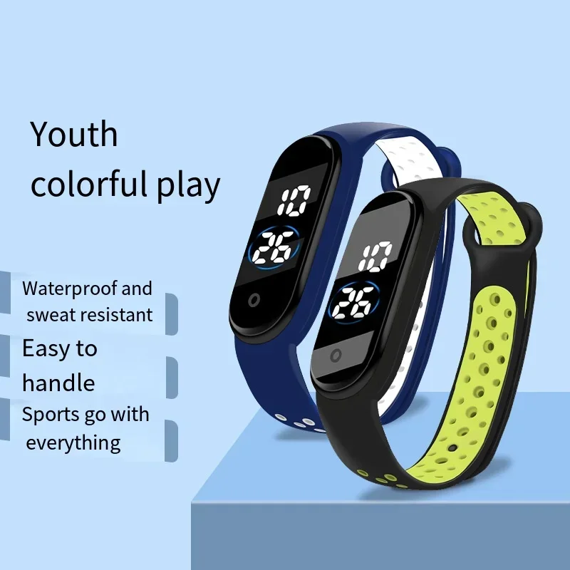 Reloj deportivo de moda para niños, reloj Digital Led resistente al agua, correa de silicona ultraligera, reloj de pulsera Unisex para adolescentes y niñas