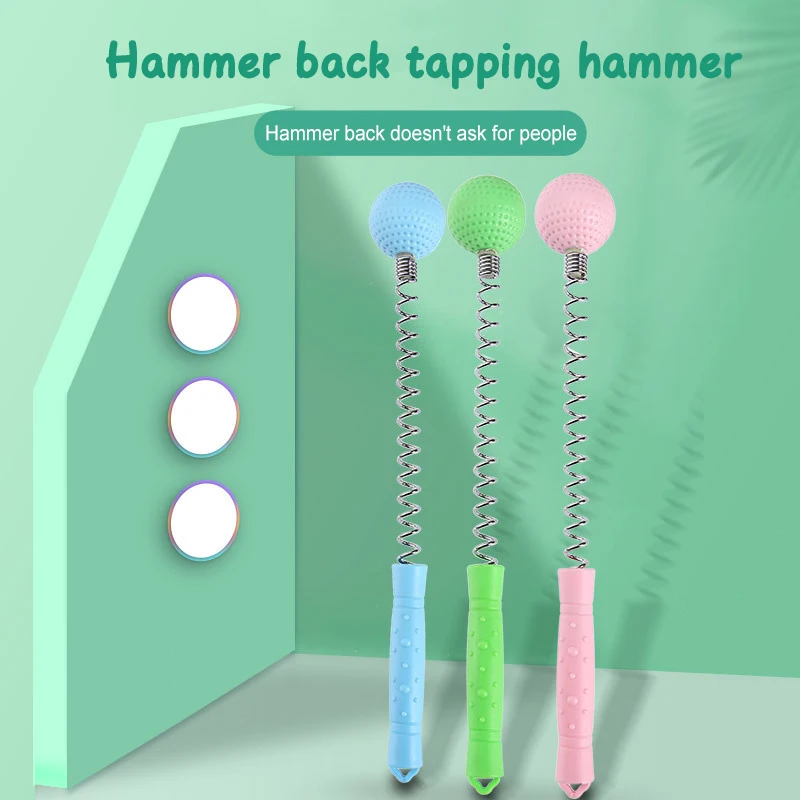 1PCS Scalable Manual Massage Hammer Stick Ball Body Massager Spring Elastic Knock Shoulder Arm Leg Hip Waist Whole Massage Tool