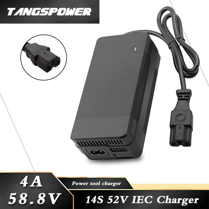 58.8V 4A Li-ion Battery Charger For 52V 4A 14S Kugoo G1 Lithium Battery Pack Charger Fast Charging Power Tool Charger IEC