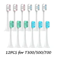 12PCS Replacement Brush Heads For XIAOMI MIJIA T300/T500/T700 Sonic Electric Tooth Soft Bristle Caps Vacuum Package Nozzles