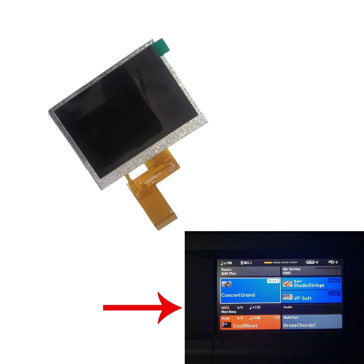 4.3 Inch LCD For Yamaha PSR-SX600 PSR SX600 LCD Screen Display Panel Repairment