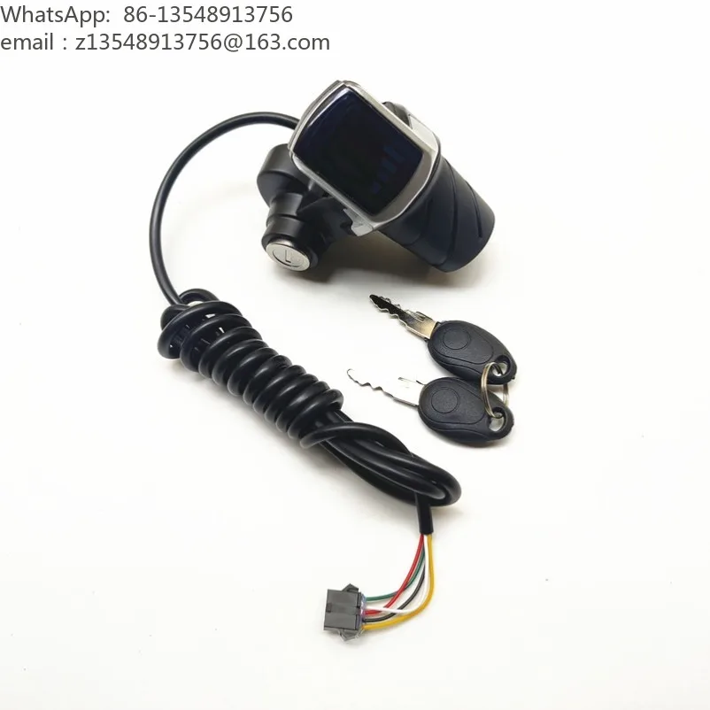 36V48V Key Lock Switch, Electric Display Half-section Double-section Throttle Handle,suitable for Phoenix Electric Power Bicycle
