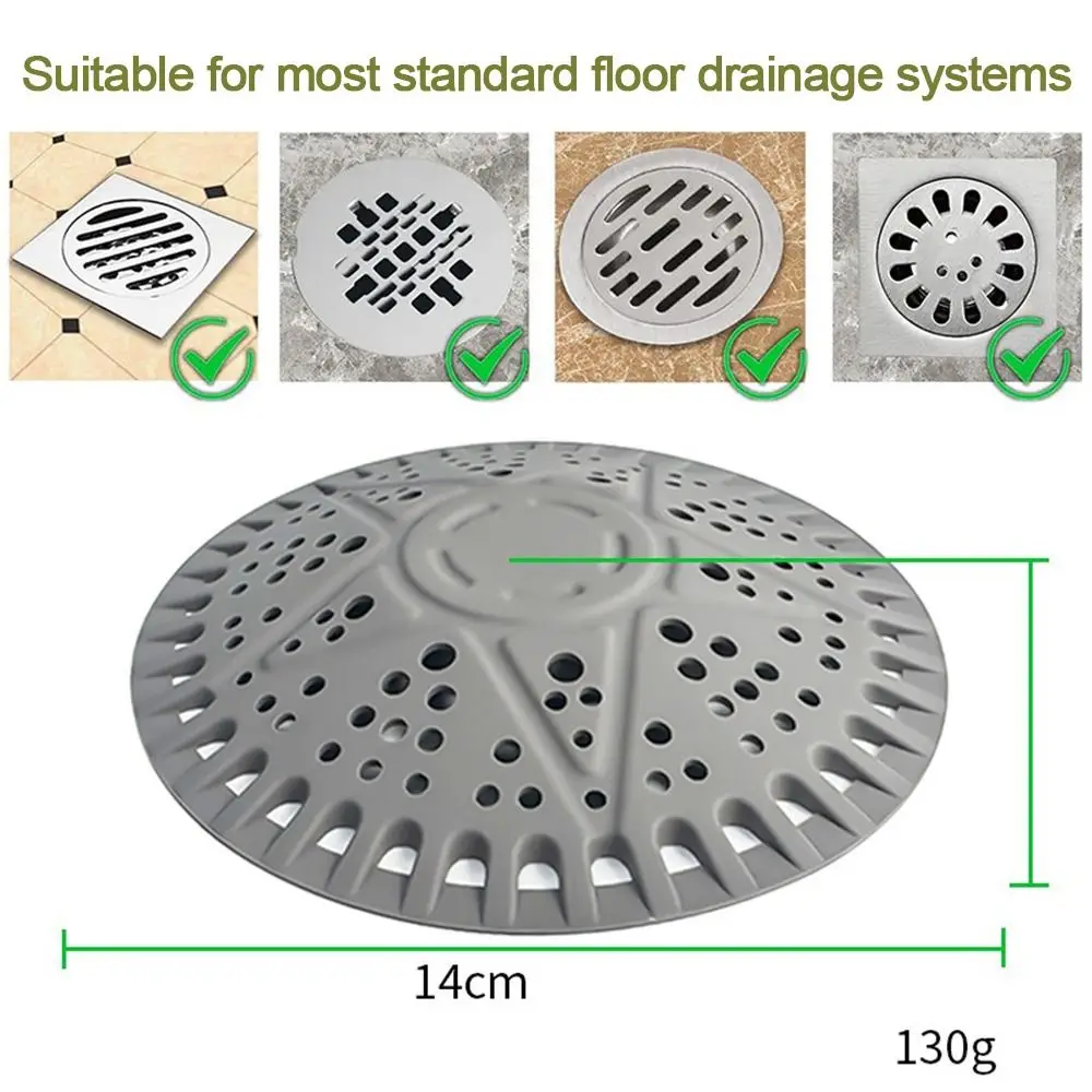 Silicone Sewer Outfall Drain Filter Anti-blocking Hair Clean Up Sink Strainer Filter Round Shape Shower Drainage Protector