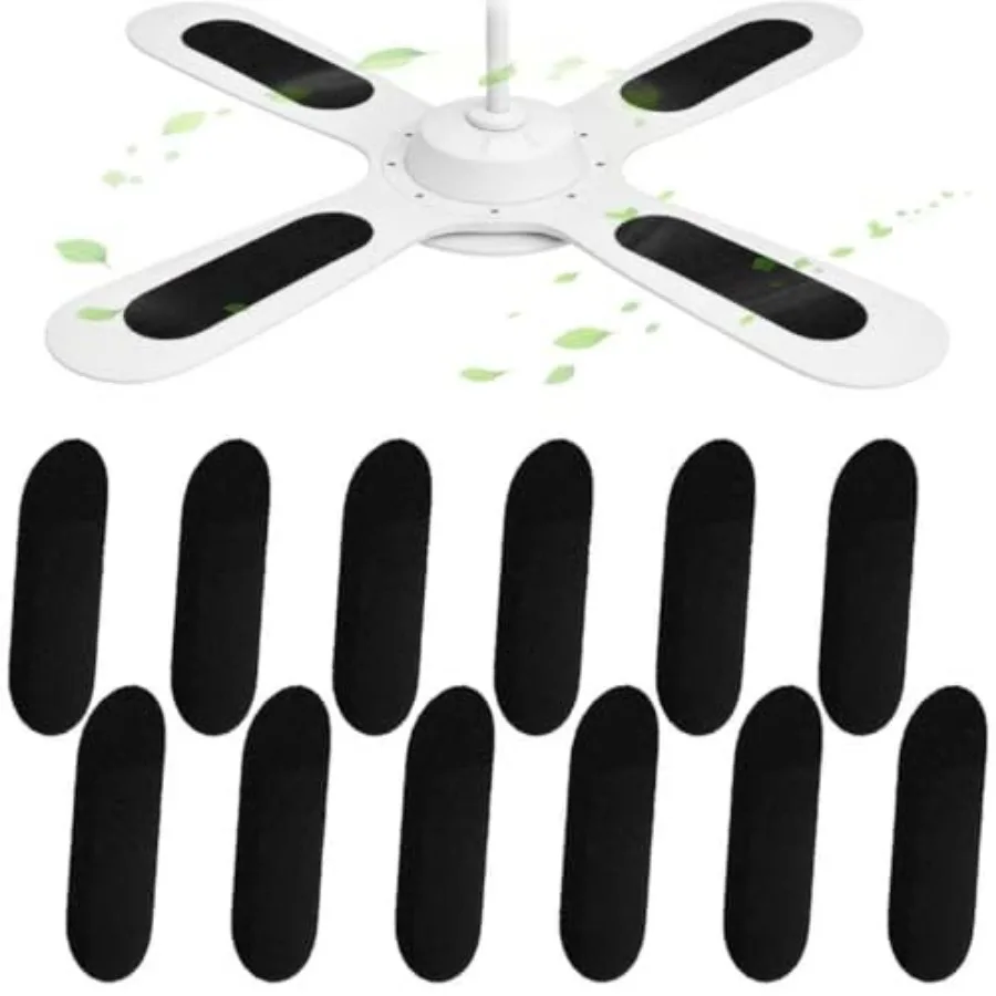 Universal Ceiling Fan Air Purifier Pads, Activated Carbon Filters Absorb Dust Odors and Allergens, Easy Adhesive Fan Blade Repl