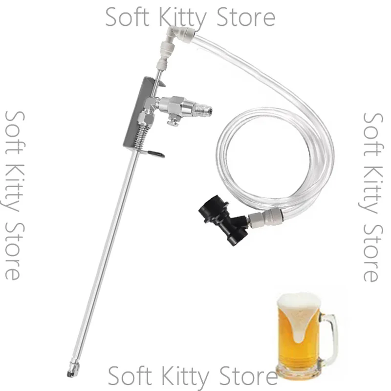 Beer Gun Bottle Filler with push-fit Quick Fitting,ALL 304 Stainless Steel Structure,Homebrew Simple Beer Bottling Kit