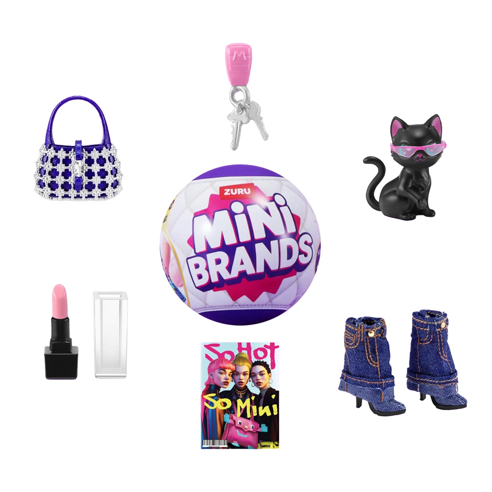 ZURU Mini Brands Fashion Series 4 Jouet de collection aveugle avec 5 Mini sacs de mode mystère Chaussures et accessoires Miniature réaliste