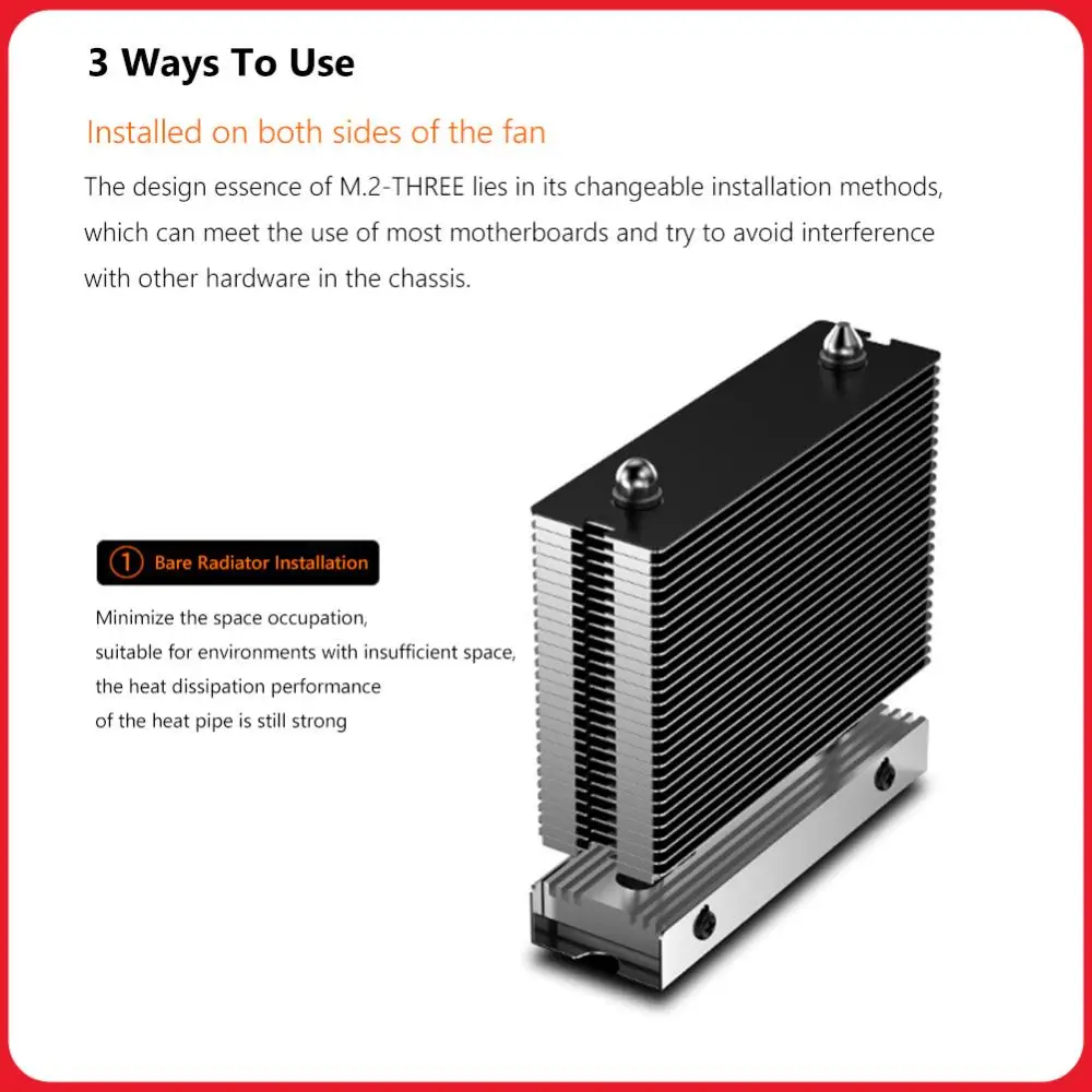

Радиатор для твердотельного накопителя M.2-THREE M.2 2280 PCIe4.0/5.0, алюминиевый, с термопрокладкой, для настольных ПК