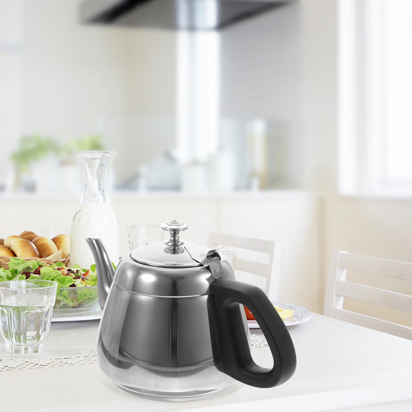 

Stainless Steel Water Kettle Metal Boiling Tea Pot Kitchen Coffee Maker Household Infuser Kettle Large Capacity Wear Resistant