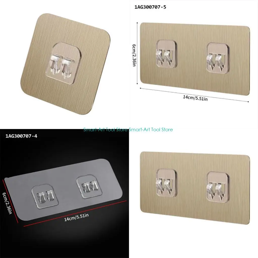 E1PB Practical Adhesive Wall Hooks Water Resistant Wall Hangers Functional Use In Various Rooms For Clothes And Accessories