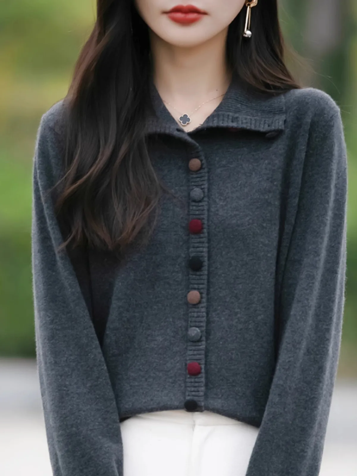 Herfst Winter Thiened Gebreid Open Vest Dames Faion Hoge Kraag Losse Bovenkleding Trui Warm Pluizig Lang Sve Crew...