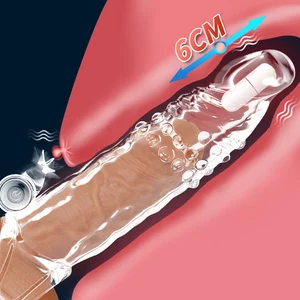 Reusable Penis Extension Sleeve For Men Ejaculation Delay Cock Cap Penis Extender Vibrator Sex Toys Adult Products 6 Main Sales Penis Ejaculation Cover - №2