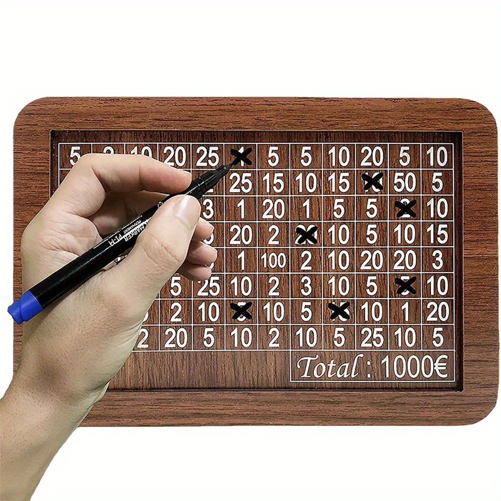 Wooden Piggy Bank Disposable Decorative Natural Wooden Handmade Money Saving Box with Money Goals Counter Piggy Bank image 4