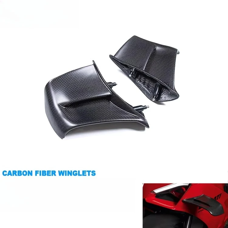 100% 3K Full Dry Carbon Fiber Motorcycle Winglets Air Deflector