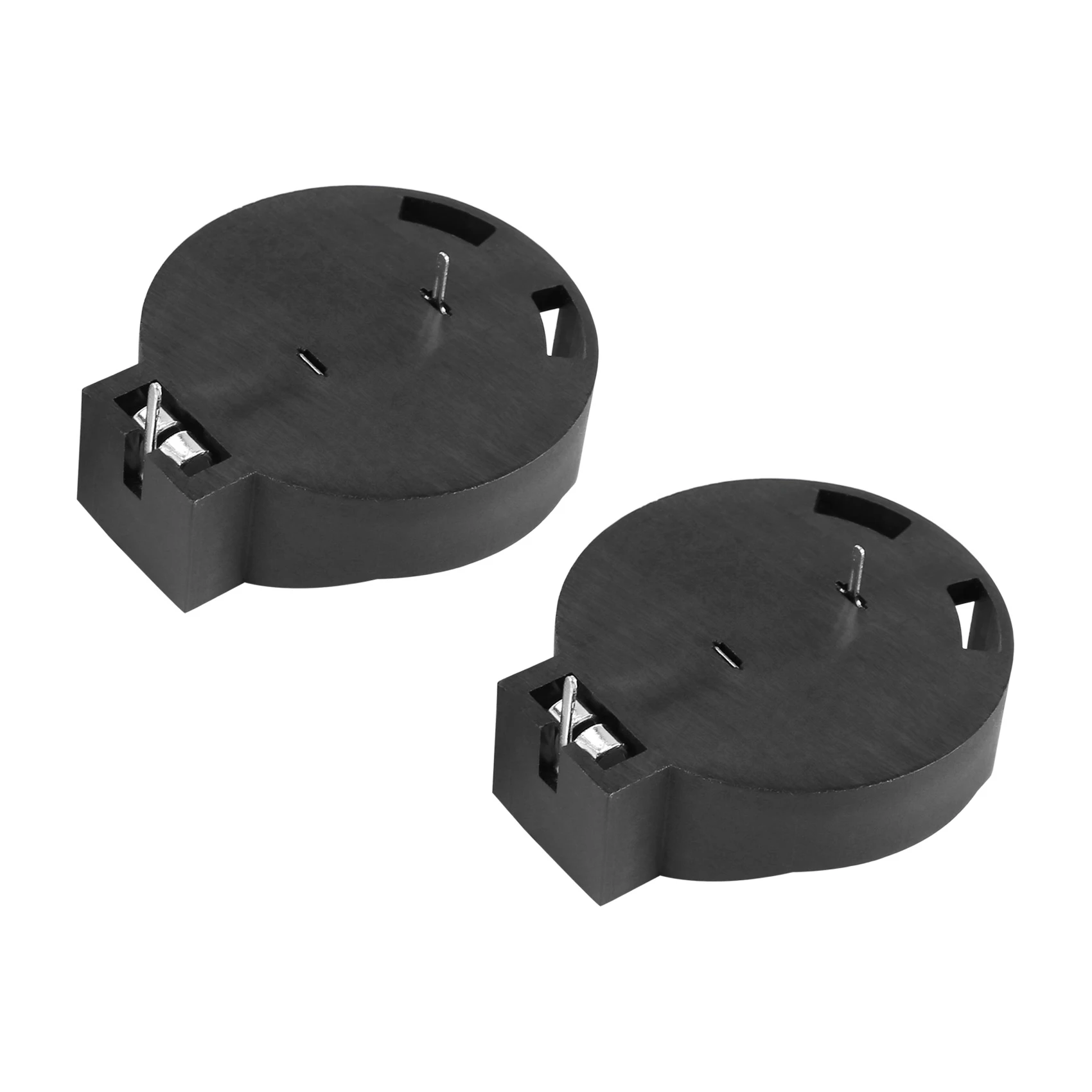 2 Pcs CR2450 Coin Cell Button Battery Socket Holder Case 2 Pins Black